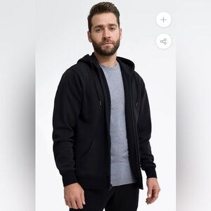 Swet Tailor NWT Stretch Fleece Zip Hoodie in Black